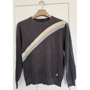 Stile‎ Benetton Unisex Sweater Gray Blue White Size MED 100% Cotton
